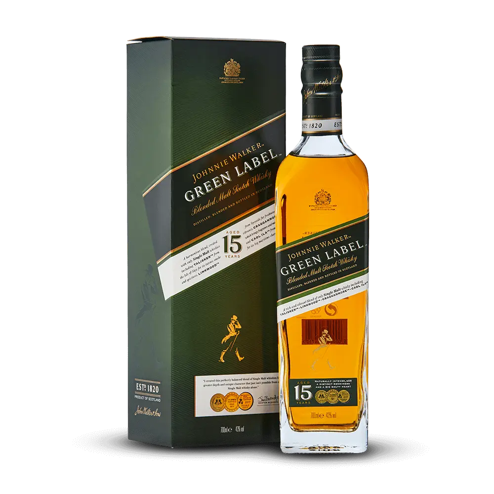 Johnnie Walker Green Label 15 ans — Blended Scotch Whisky 1L